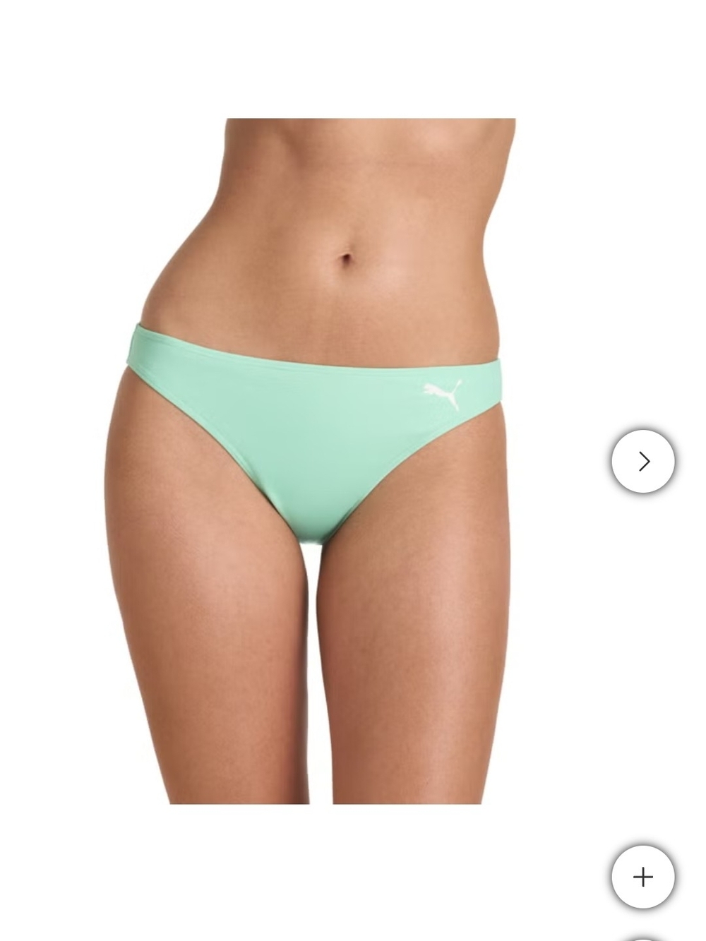 Puma Women's Mint Green Low-Rise Bikini Bottom